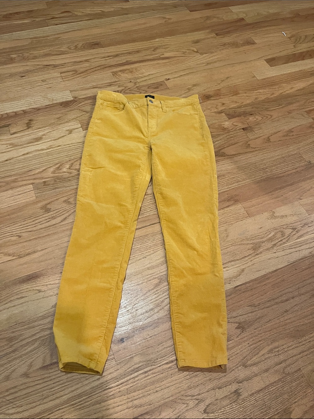 J. Crew Yellow Corduroy Straight-Leg Pants